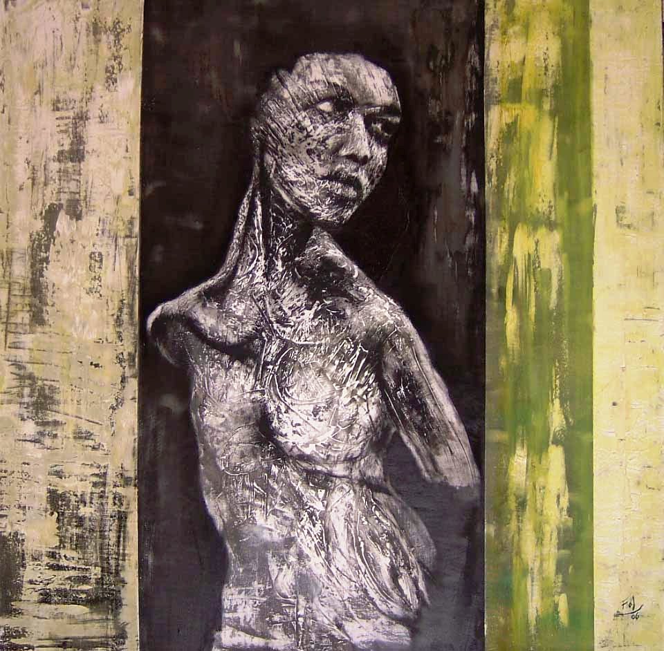 Pedro Fiol, 2006, mixed media on canvas, 100x100 cm